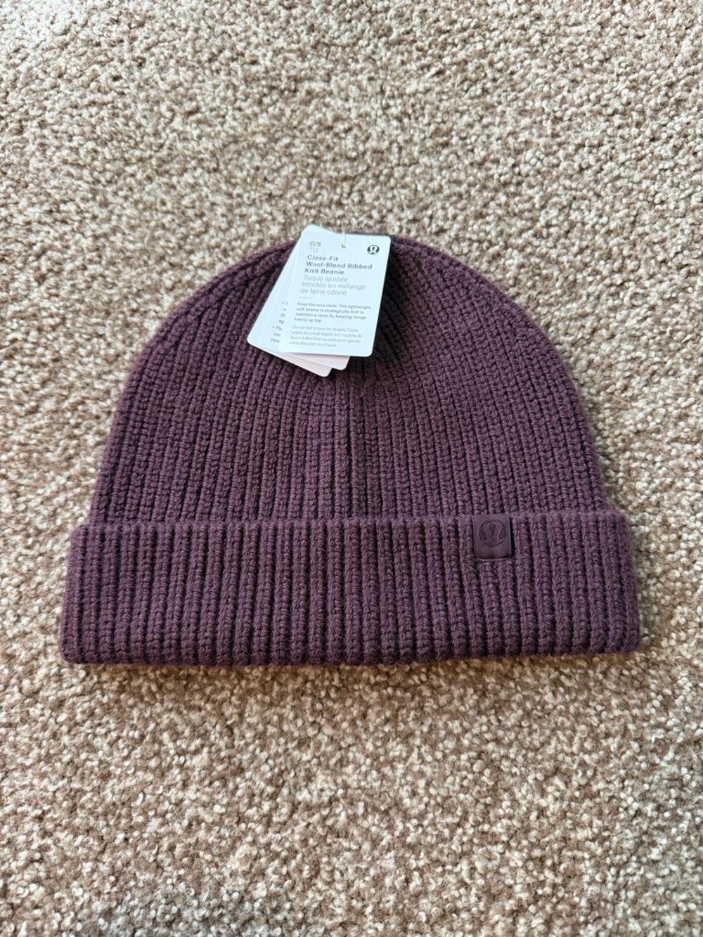 lululemon athletica Ribbed Knit Beanie in Deep Plum